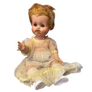 VTG 1950s Madame Alexander 15" Kathy Baby Doll Squeaker Rooted Hair W/ Pacifier